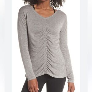 Zella‎ Dark Gray Ruched Women's long sleeved top medium